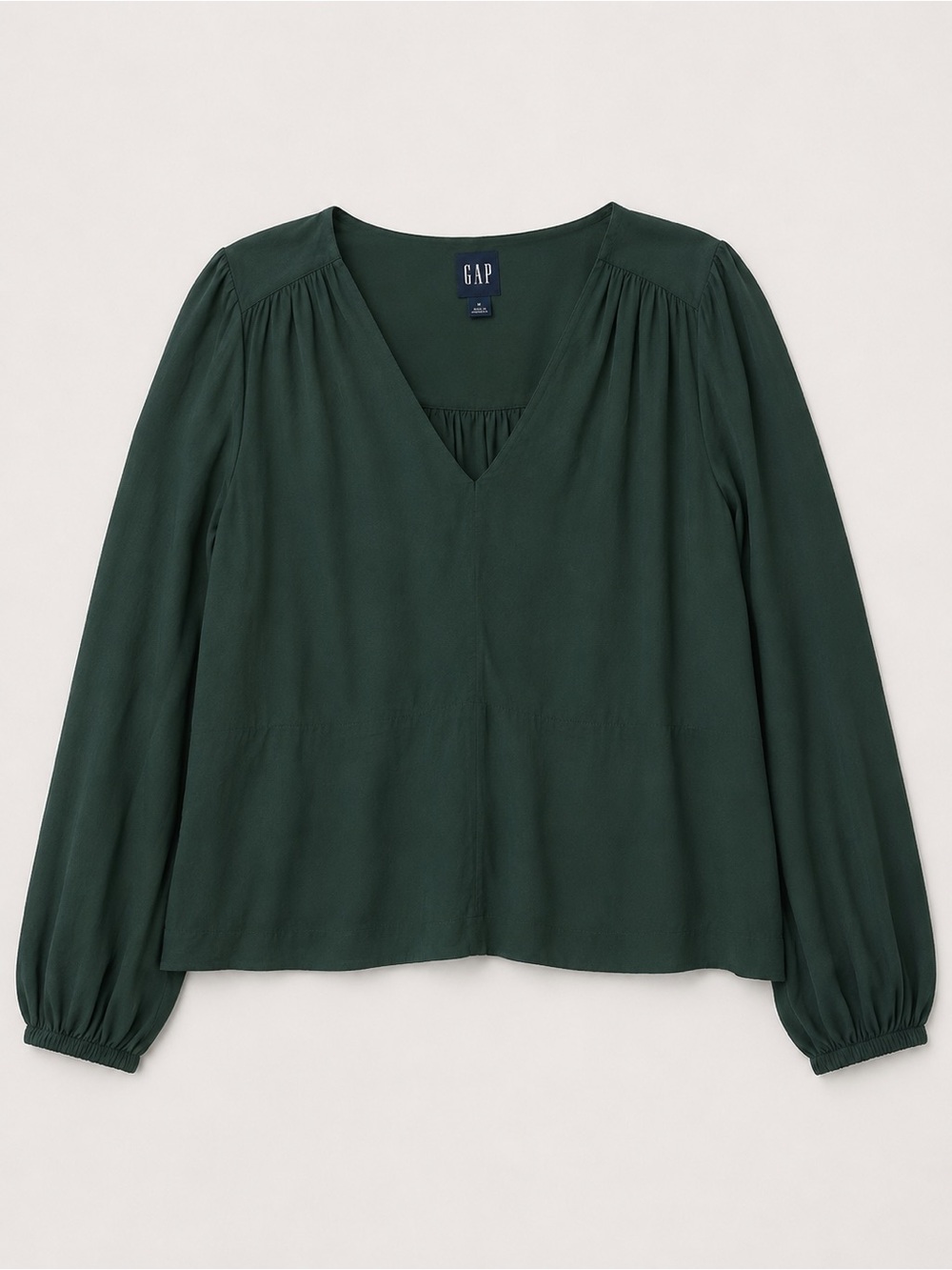 GAP Dark Green V-Neck Long Sleeve Blouse